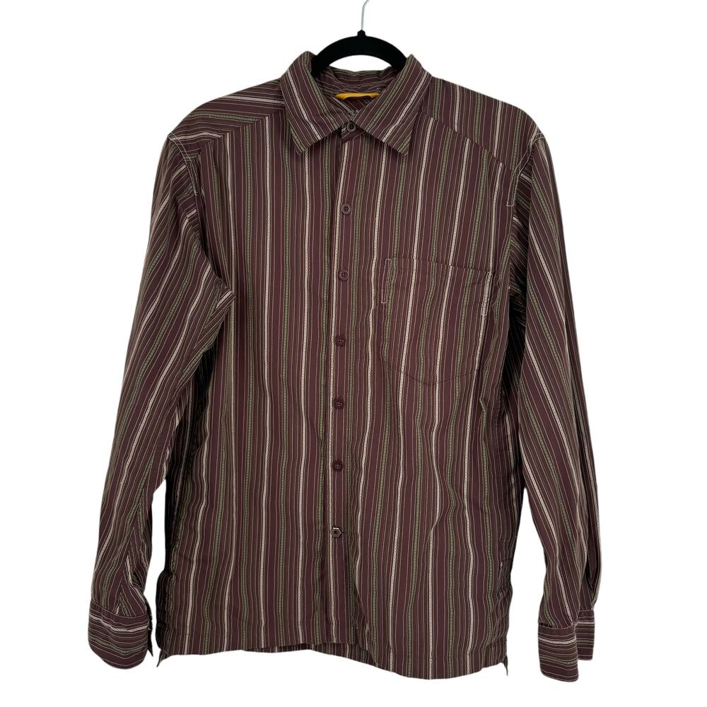 Mountain Hardware Mens Button Down Shirt Long‎ Sleeve Striped Purple Green